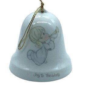 Vtg 1985 Precious Moments "Joy To‎ The World" Christmas Bell Ornament Enesco